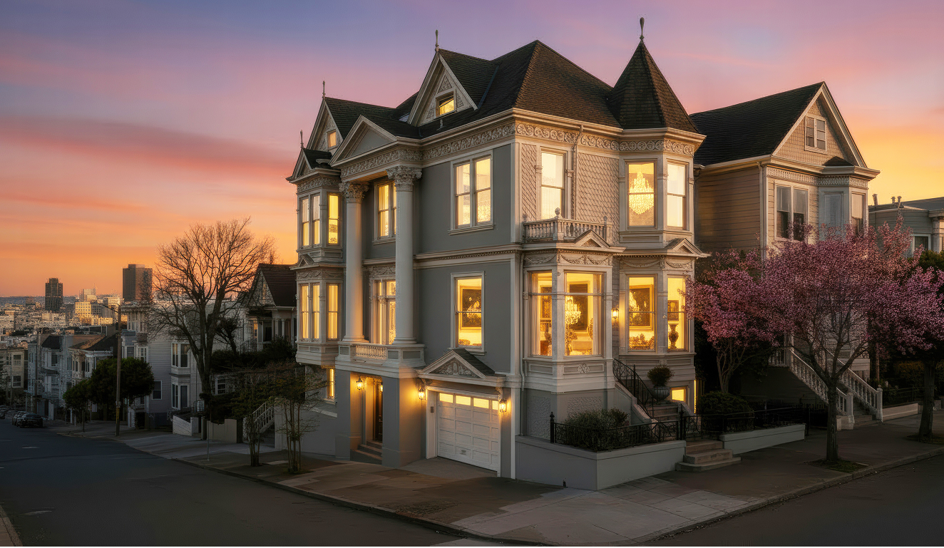Beautiful home at dusk
